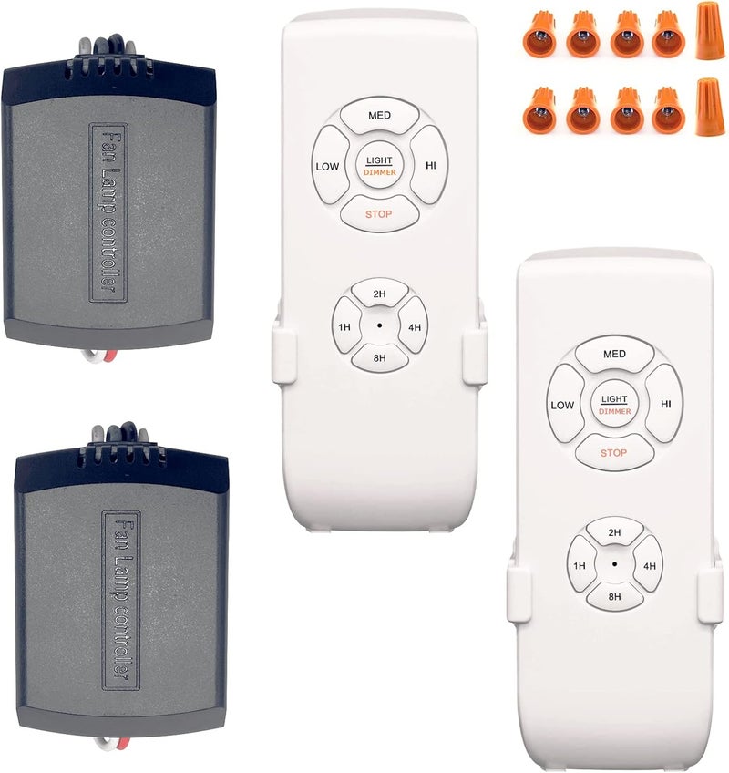 Humpptom Ceiling Fan Remote Control Kit, Universal Small Size Receiver Fit for Hampton Bay Harbor Breeze Hunter Dimmable DIMMER-2 Pack - Image 2